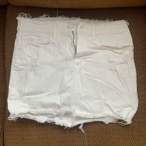 White mini jean skirt
